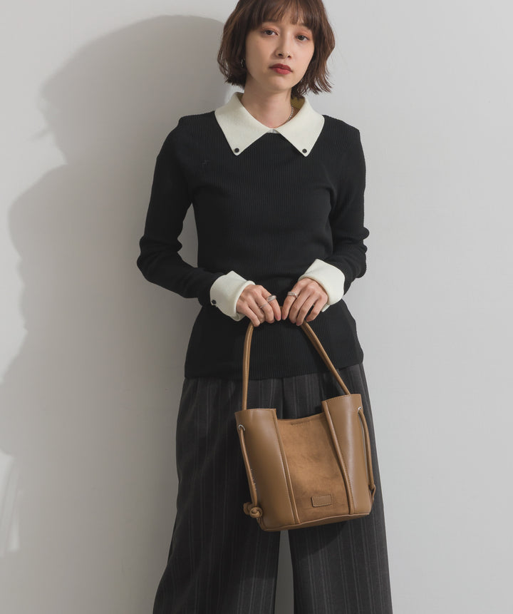 異素材コンビバケツショルダーバッグ