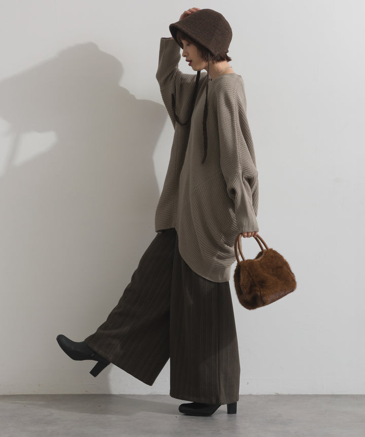 ルーズドレープドルマンニットプルオーバー