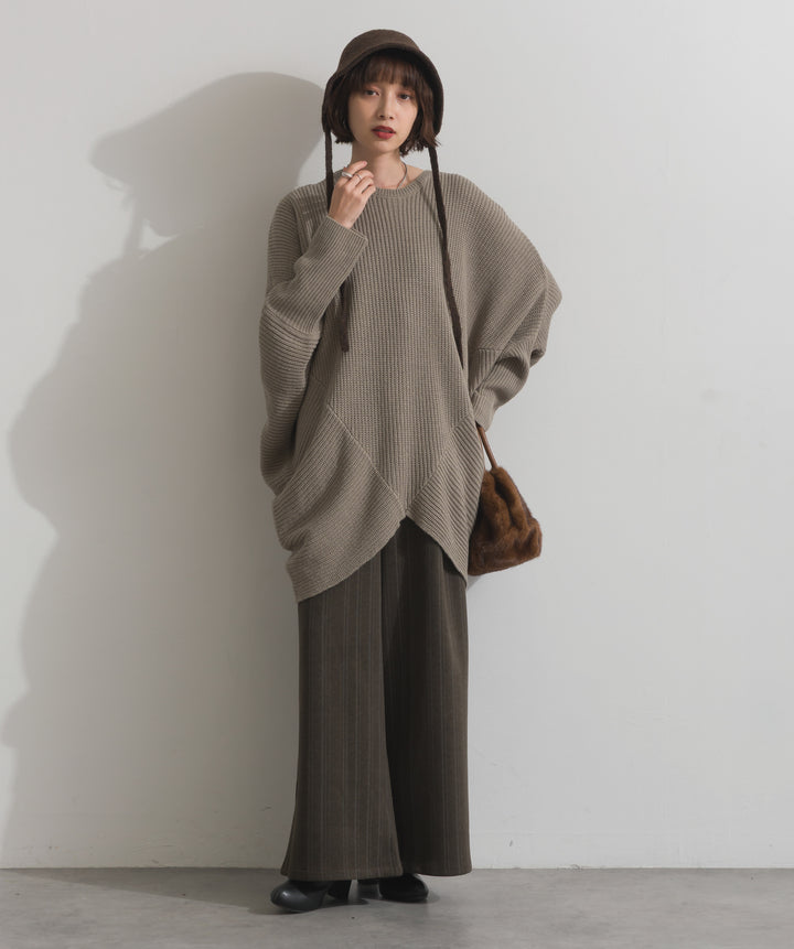 ルーズドレープドルマンニットプルオーバー