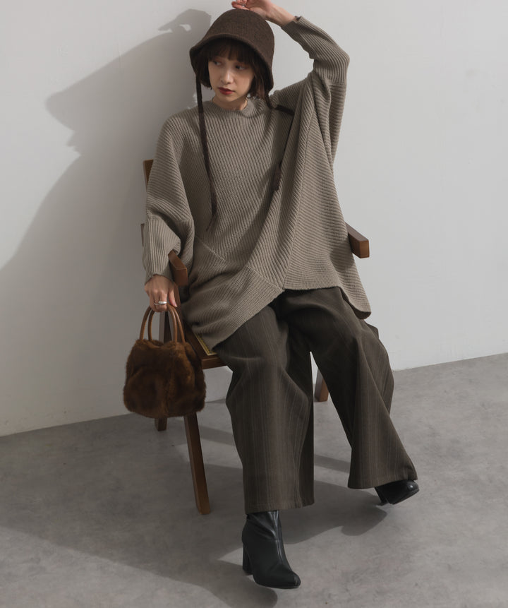 ルーズドレープドルマンニットプルオーバー