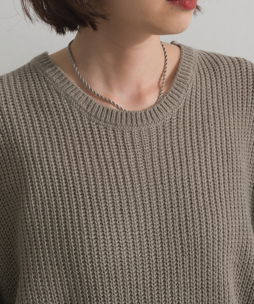 ルーズドレープドルマンニットプルオーバー