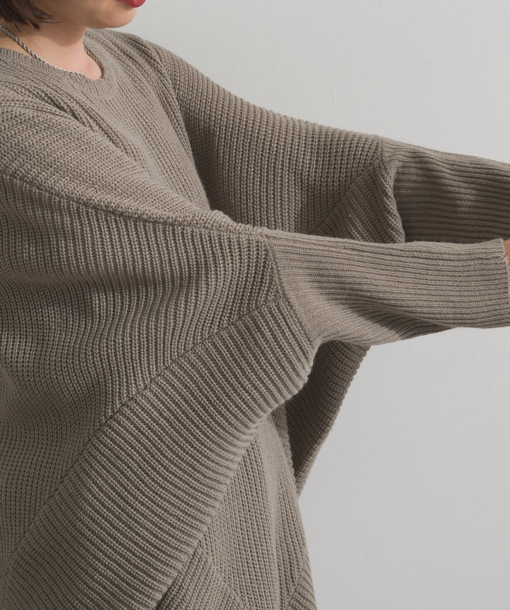 ルーズドレープドルマンニットプルオーバー