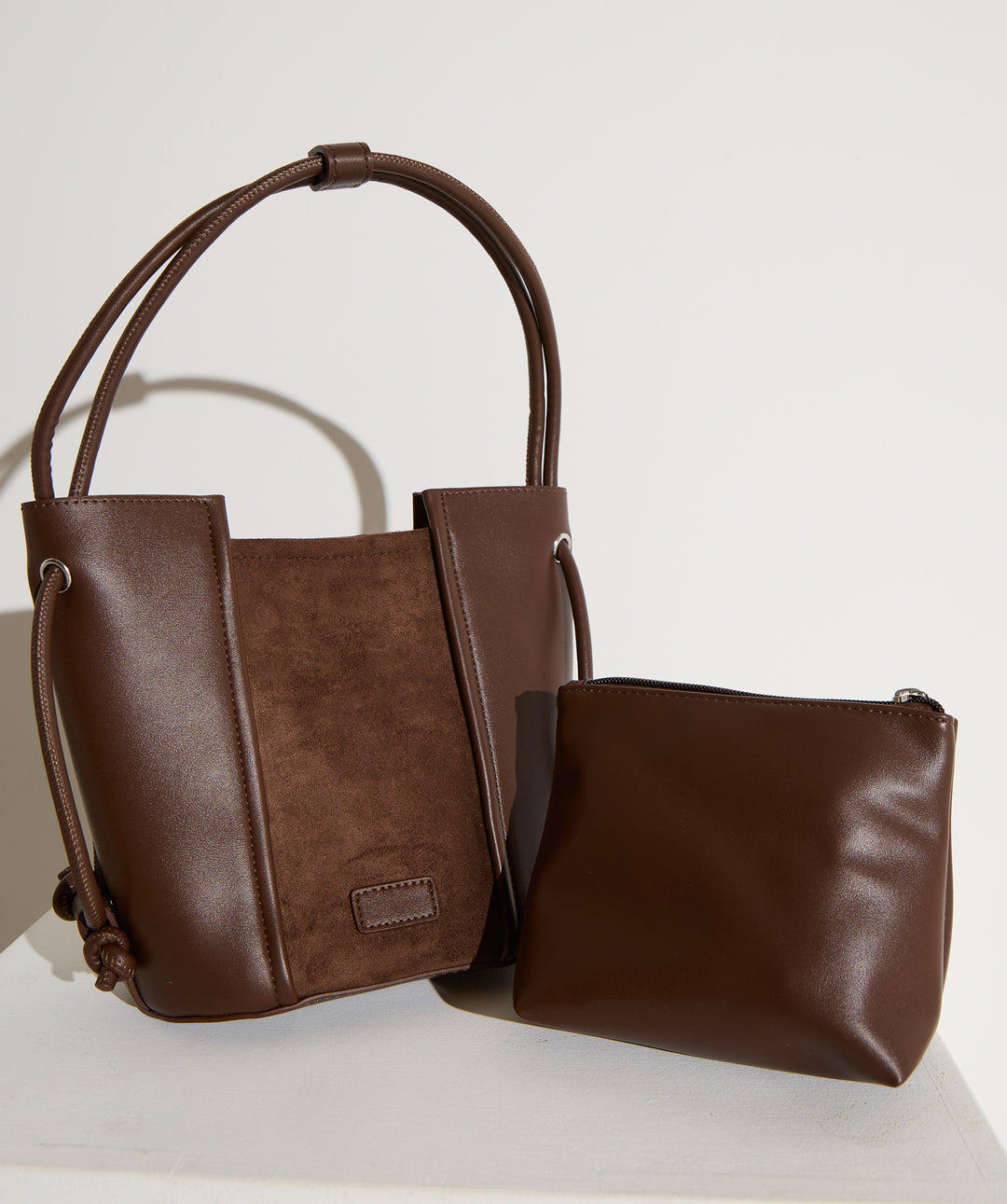 異素材コンビバケツショルダーバッグ