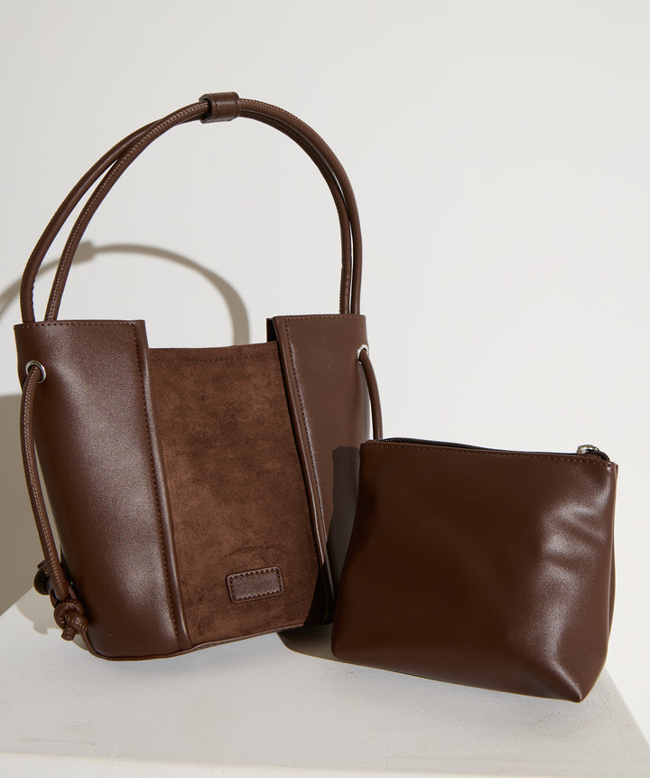 異素材コンビバケツショルダーバッグ