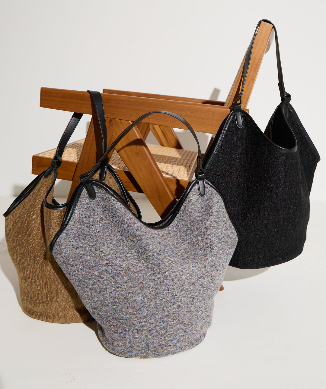 フェイクウールワンショルダーバック