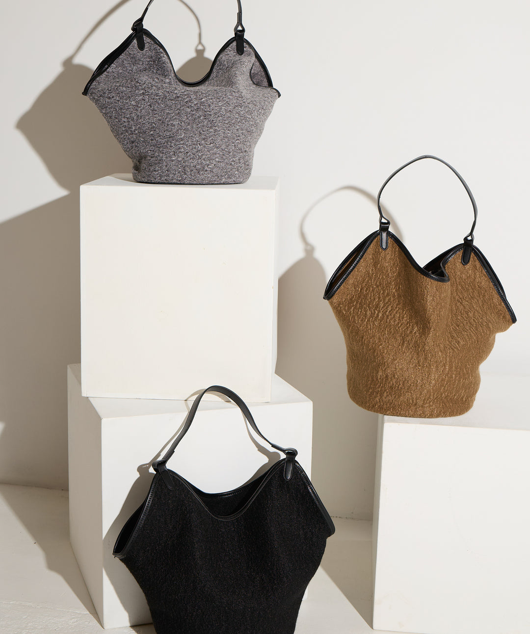 フェイクウールワンショルダーバック