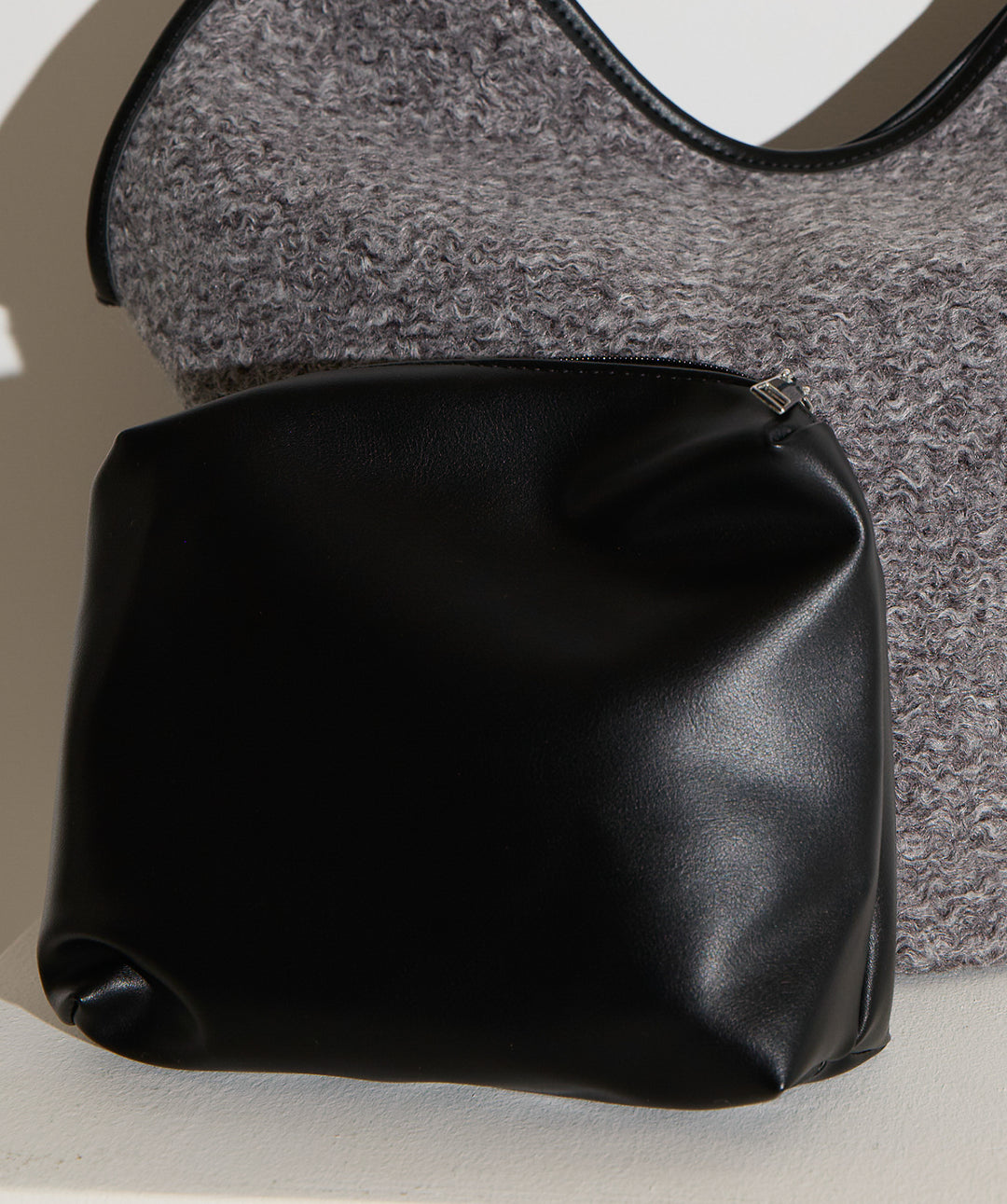 フェイクウールワンショルダーバック