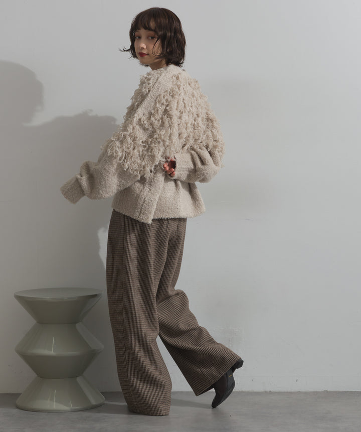 千鳥柄タックトラウザーズパンツ