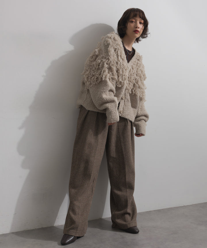 千鳥柄タックトラウザーズパンツ