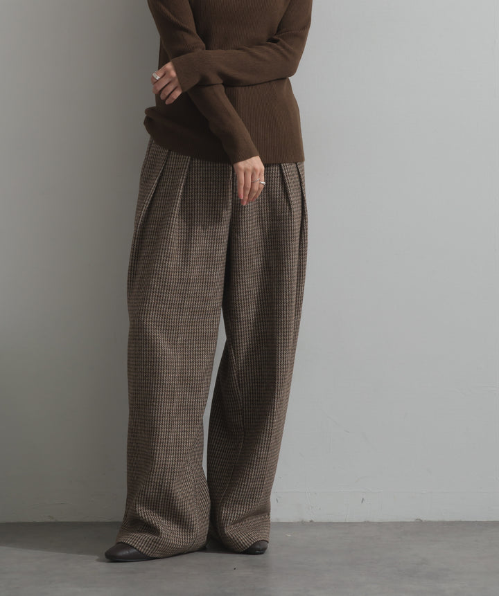 千鳥柄タックトラウザーズパンツ