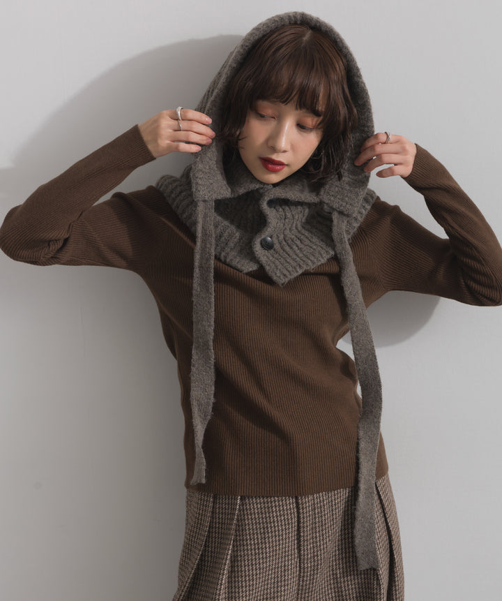 ニットフードスヌード