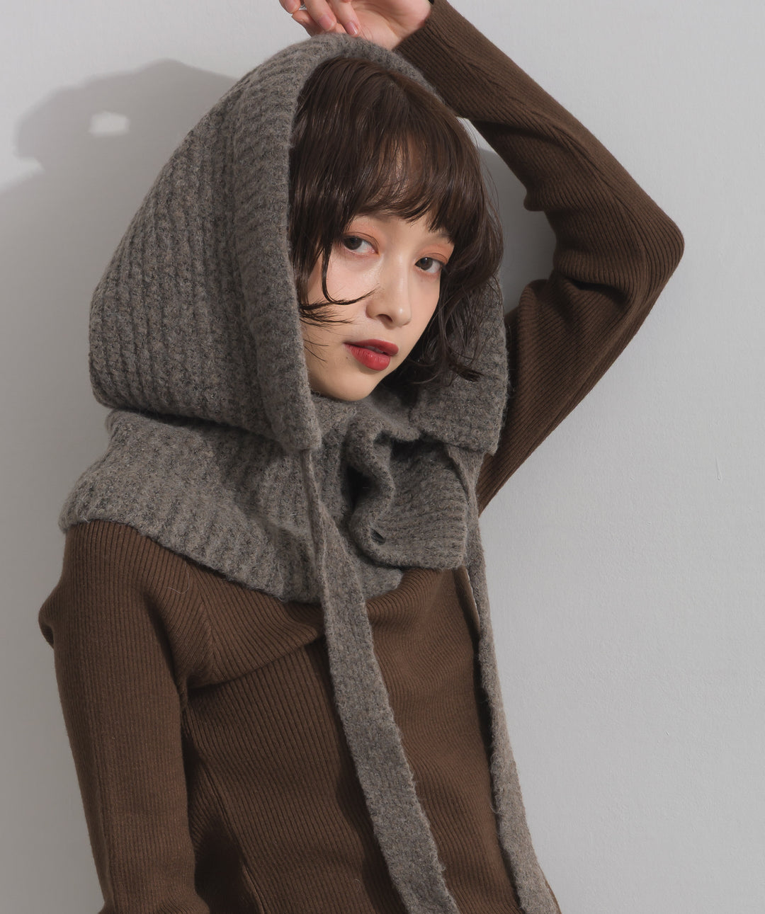 ニットフードスヌード