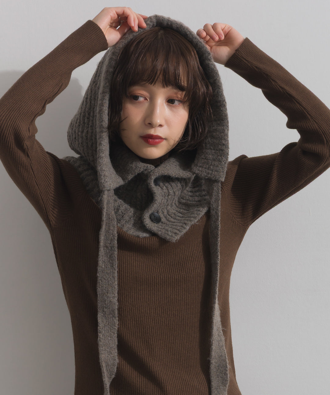 ニットフードスヌード