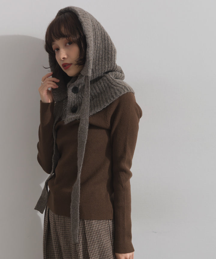 ニットフードスヌード