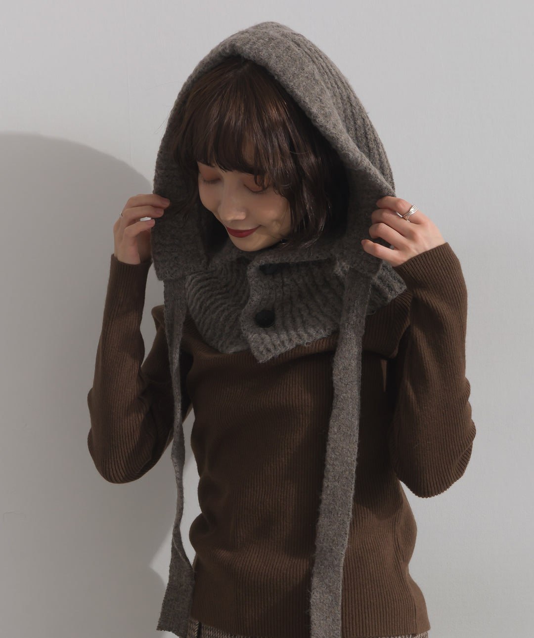 ニットフードスヌード