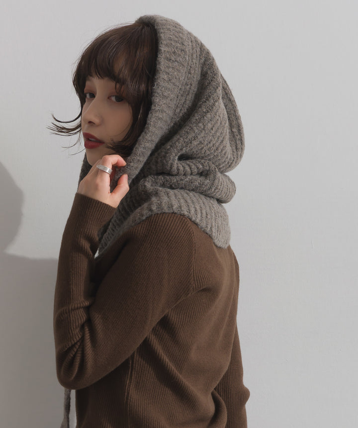 ニットフードスヌード