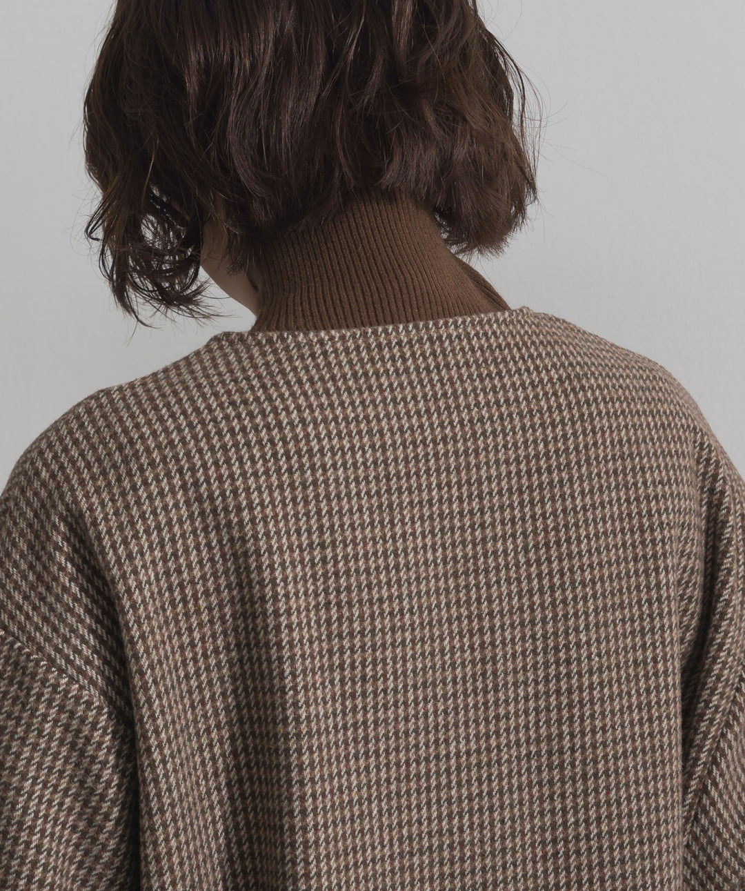 ノーカラーガンクラブチェックジャケット