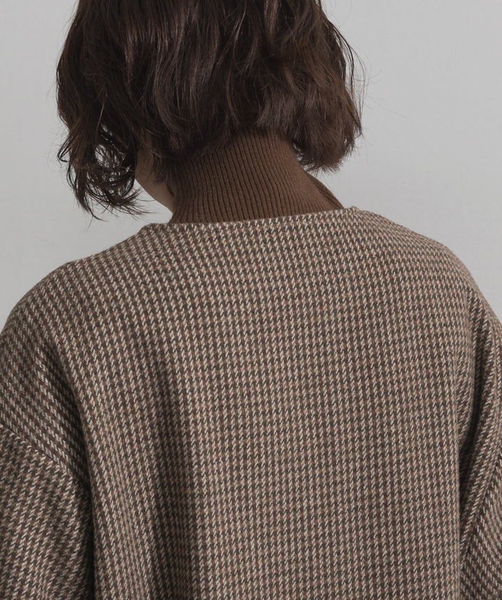 ノーカラーガンクラブチェックジャケット