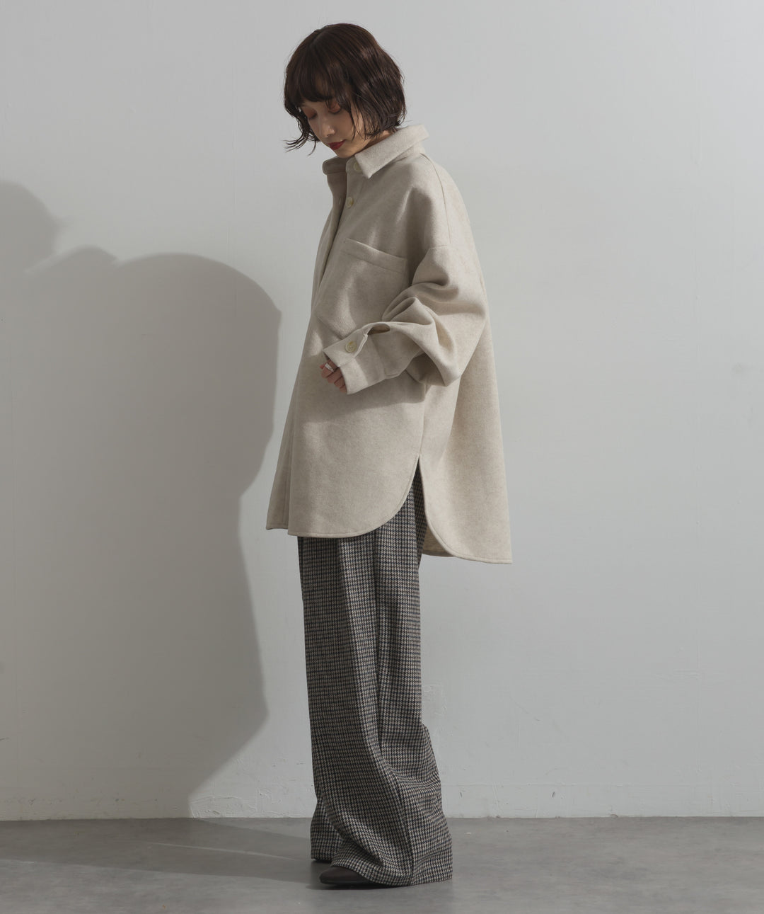 千鳥柄タックトラウザーズパンツ