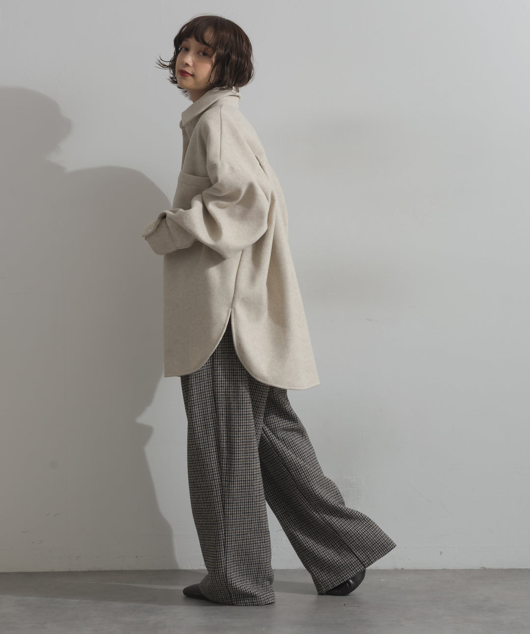 ウールライクワイドシャツJK