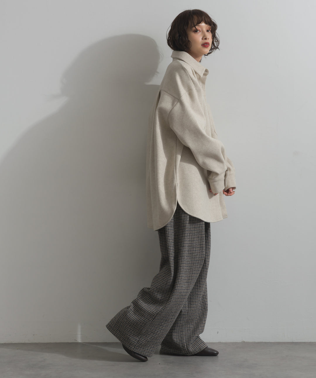 ウールライクワイドシャツJK