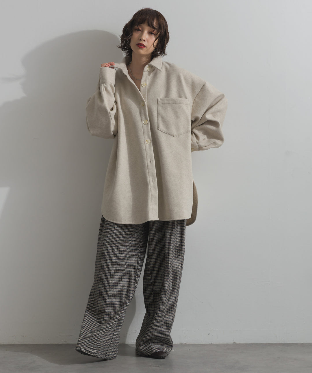 千鳥柄タックトラウザーズパンツ