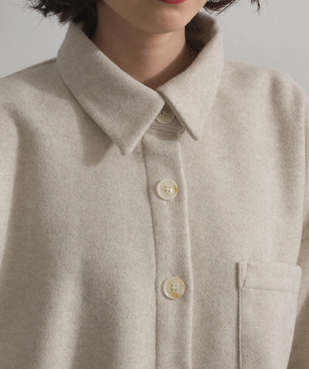 ウールライクワイドシャツJK