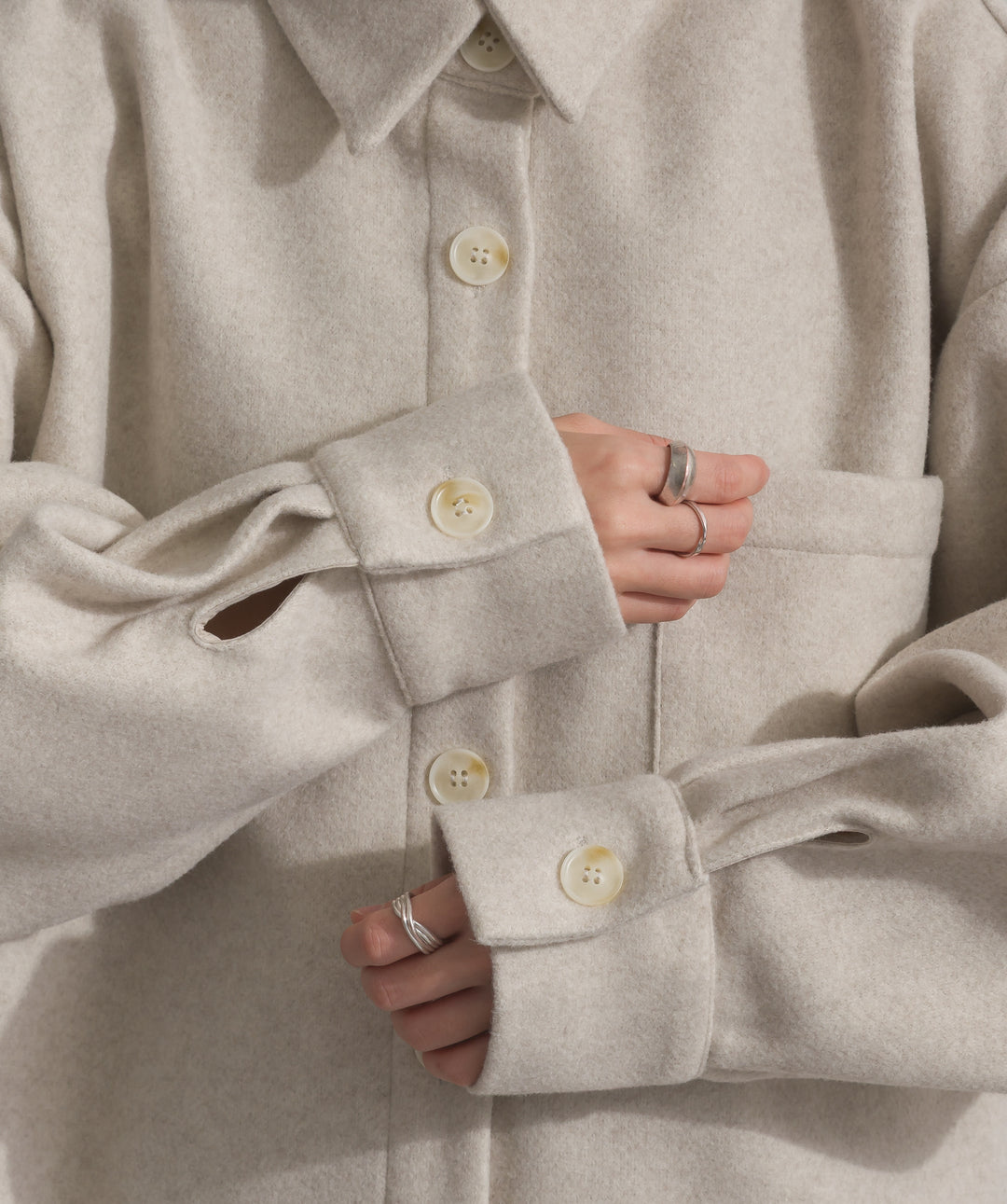 ウールライクワイドシャツJK