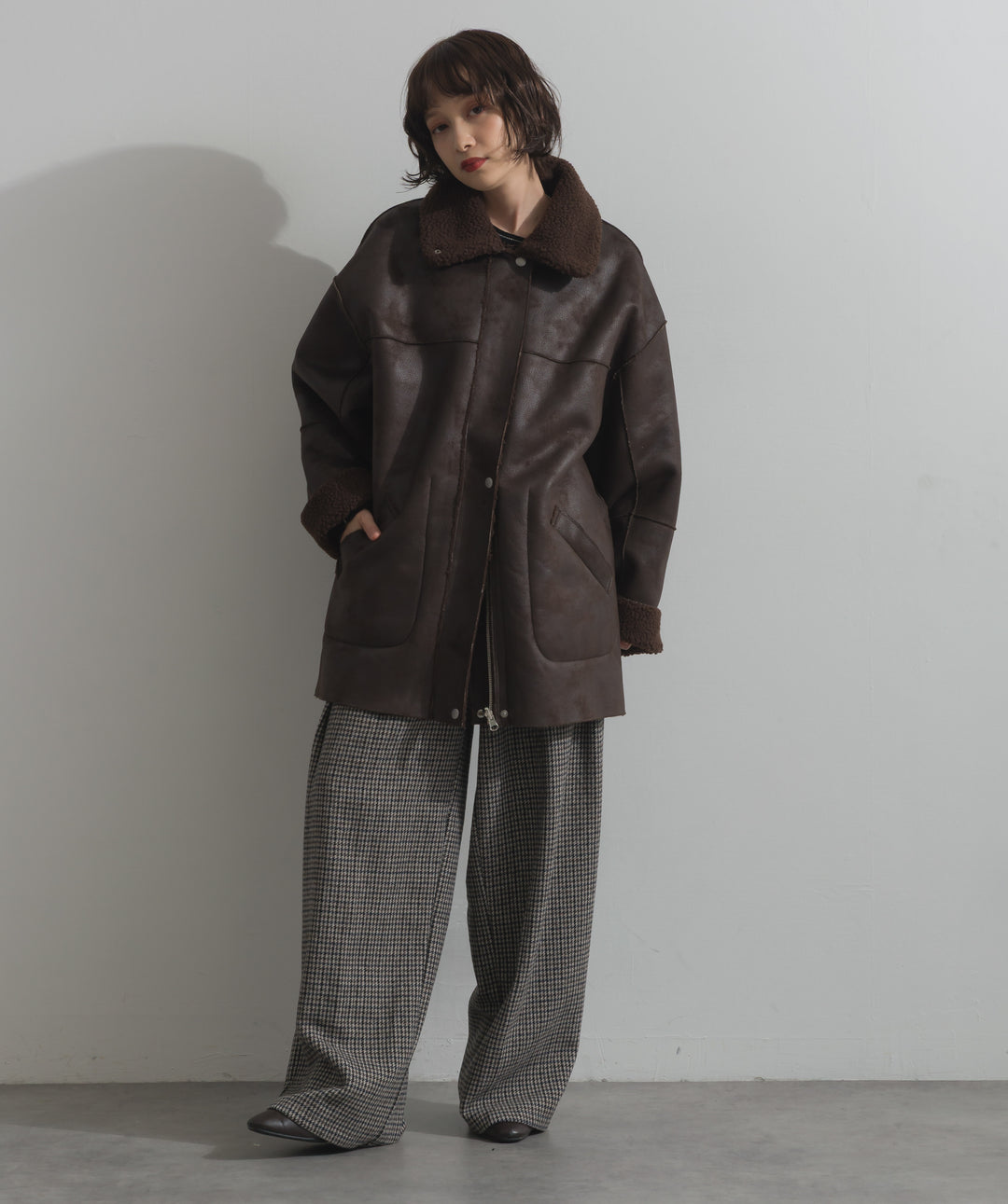 リバーシブルムートンコート