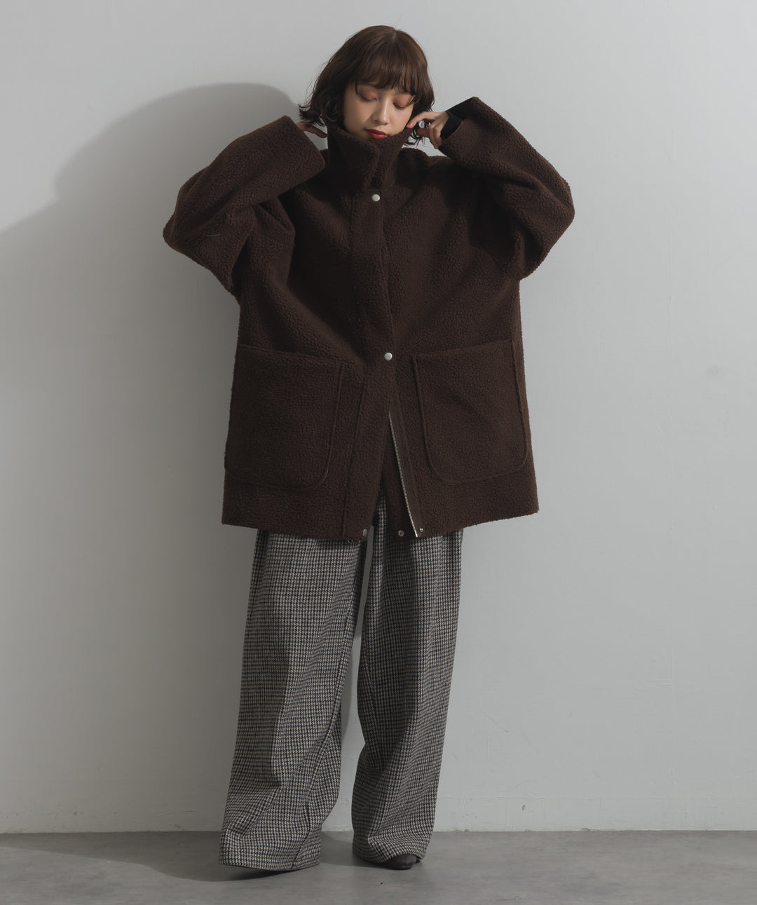 千鳥柄タックトラウザーズパンツ