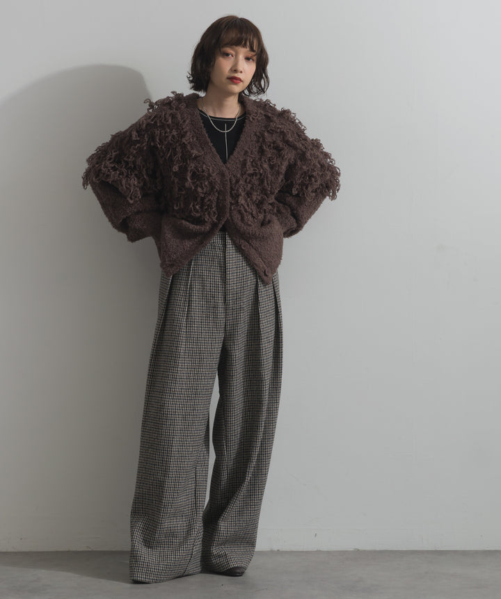 千鳥柄タックトラウザーズパンツ