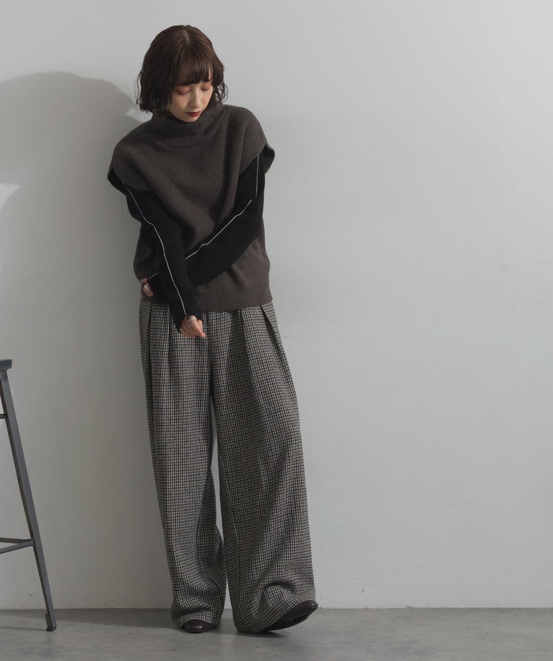 ハイネックニットベスト