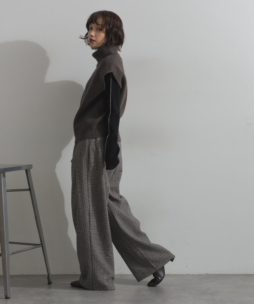 ハイネックニットベスト