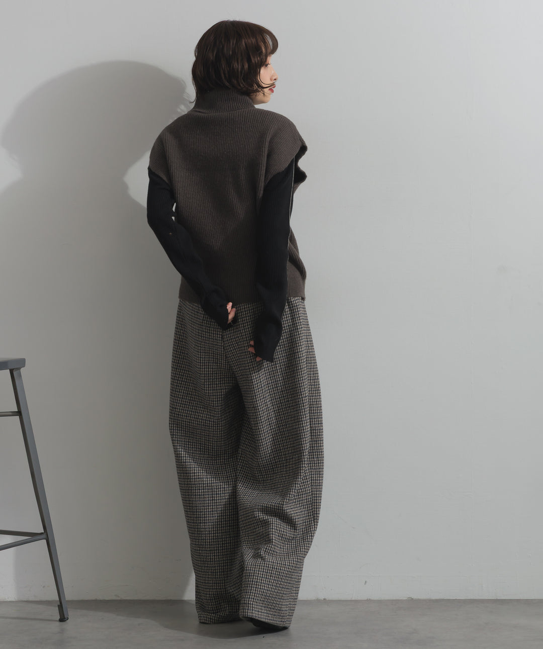 ハイネックニットベスト