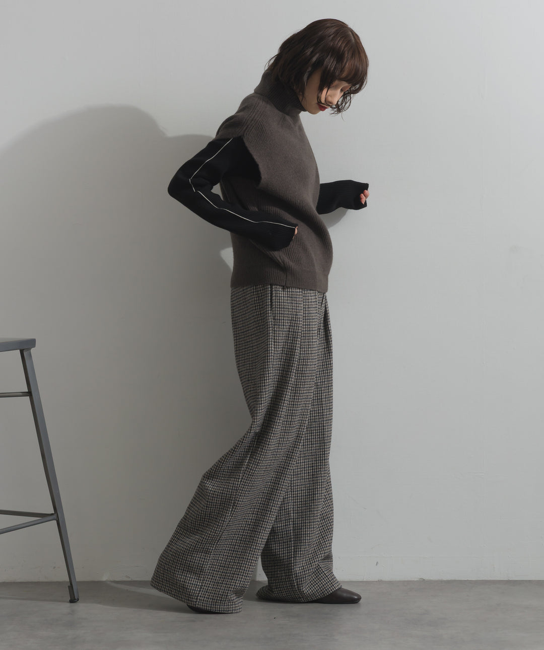 ハイネックニットベスト