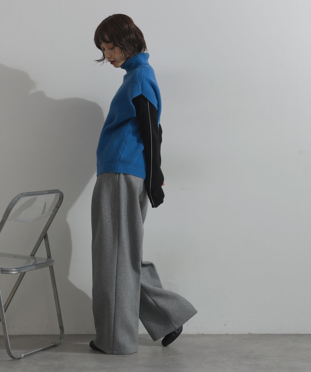 ハイネックニットベスト