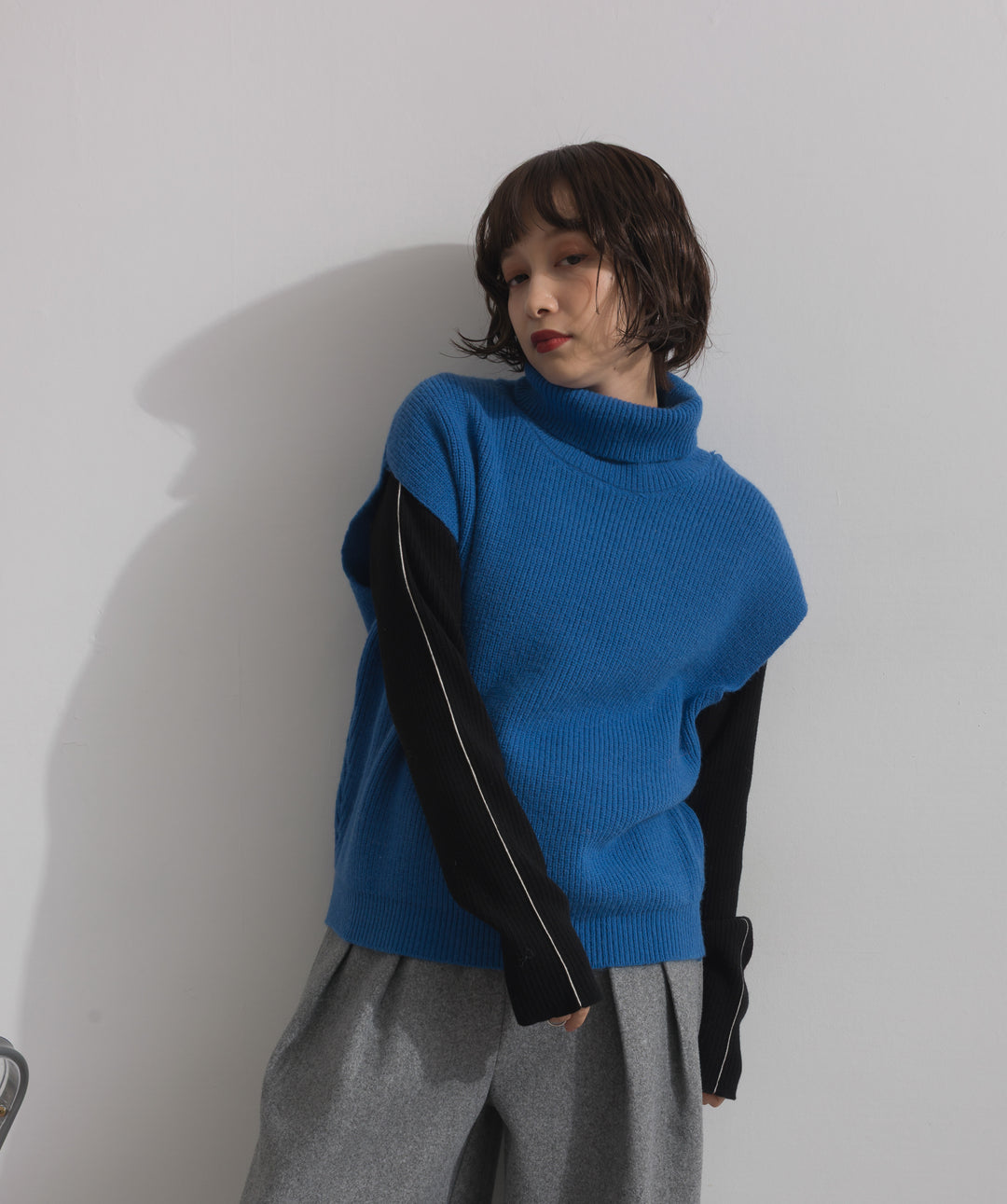 ハイネックニットベスト