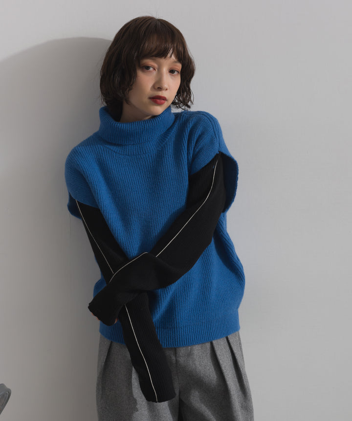 ハイネックニットベスト