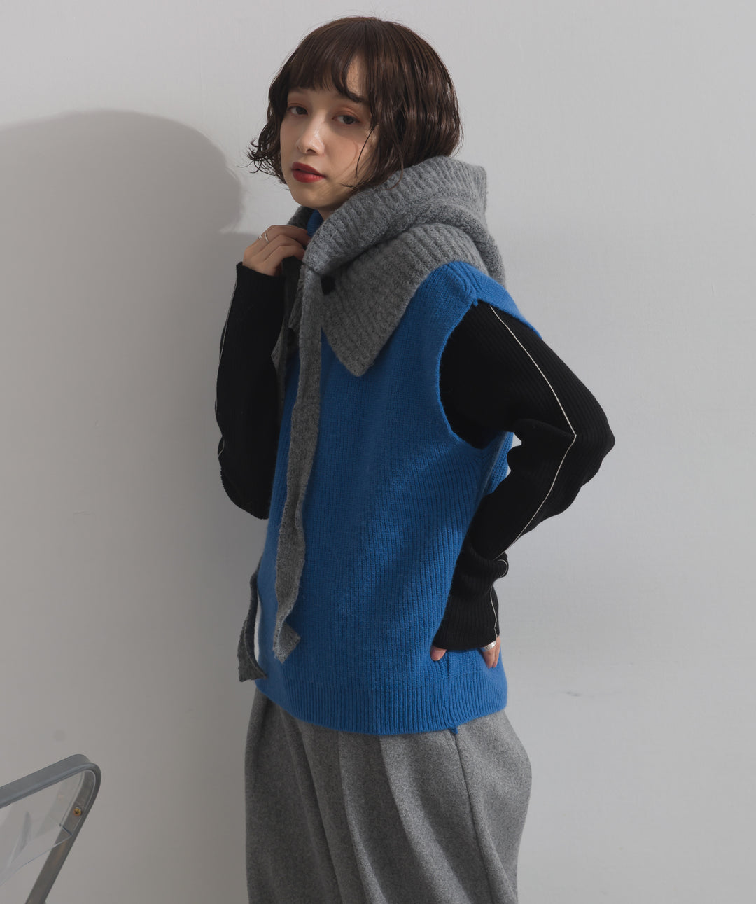 ニットフードスヌード