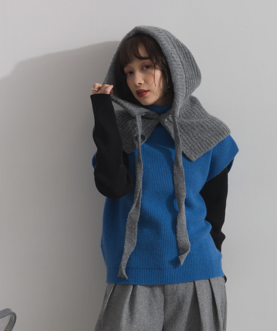 ニットフードスヌード