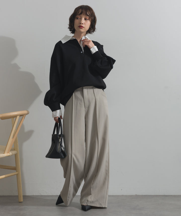 襟付きポロトップス