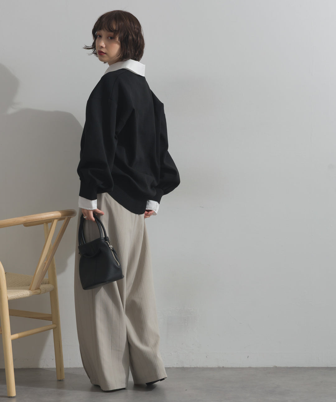 襟付きポロトップス