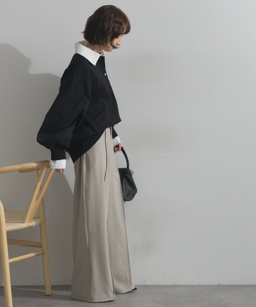 襟付きポロトップス