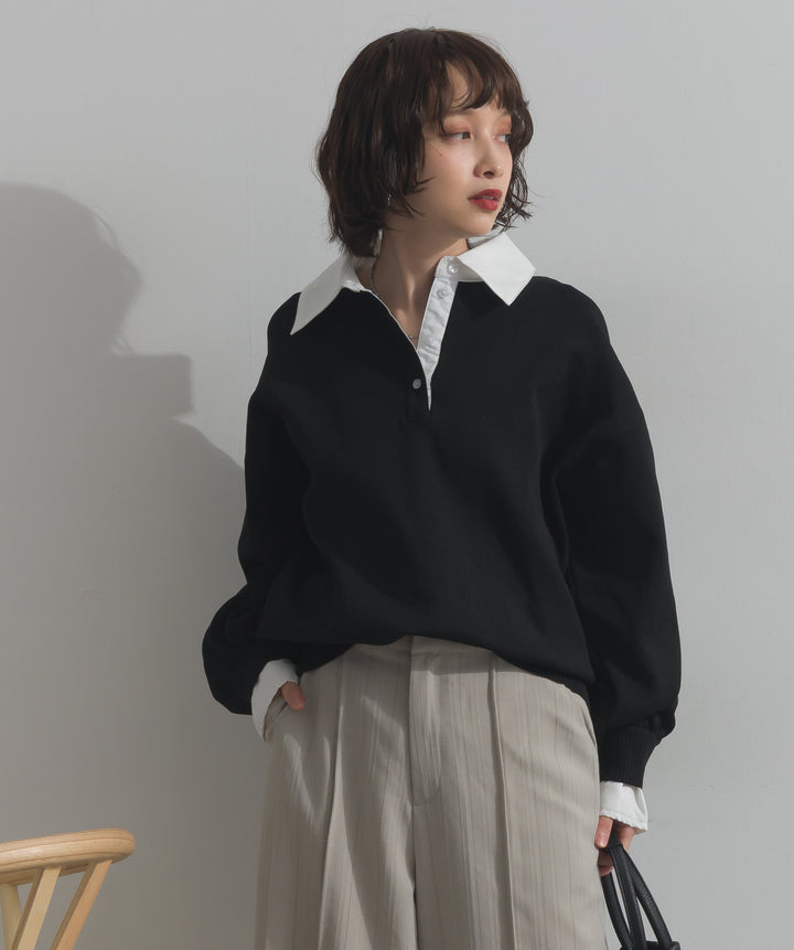 襟付きポロトップス