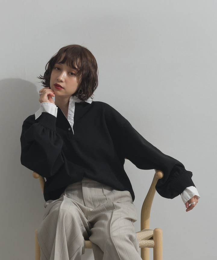 襟付きポロトップス