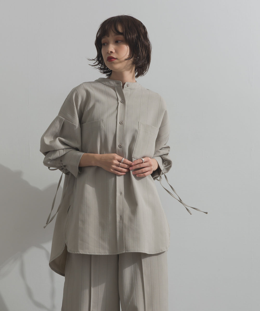 バンドカラーシャツ