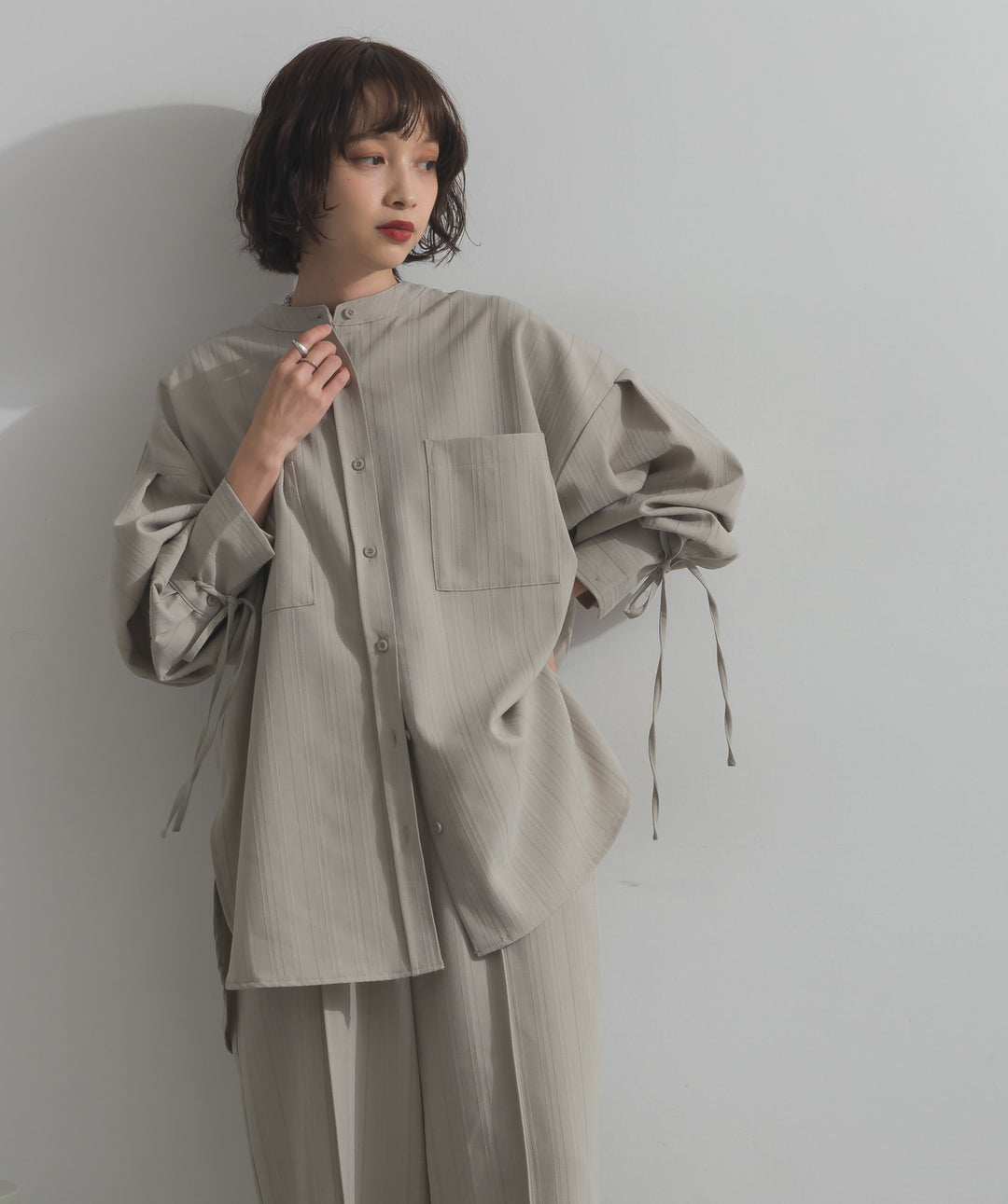 バンドカラーシャツ