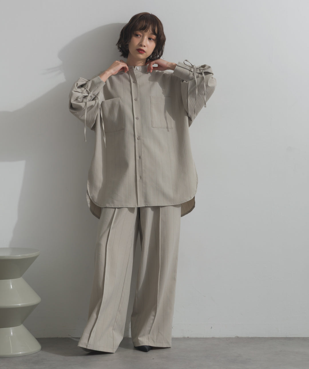 バンドカラーシャツ