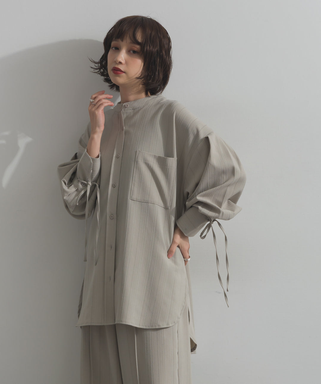 バンドカラーシャツ