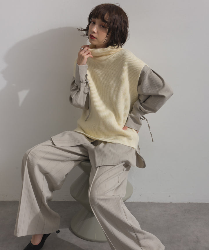 ハイネックニットベスト